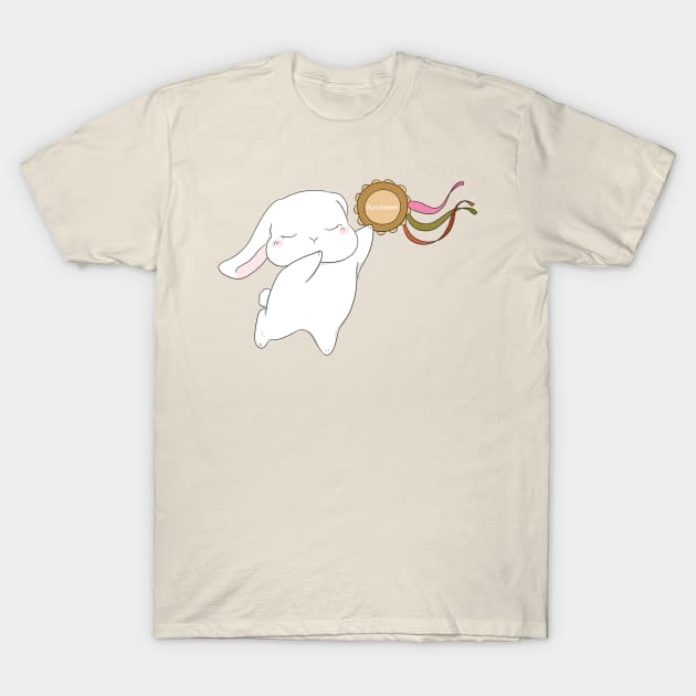 tamborine girl raise hand | white Holland Lop Rabbit | Bunniesmee T-Shirt by GambarGrace